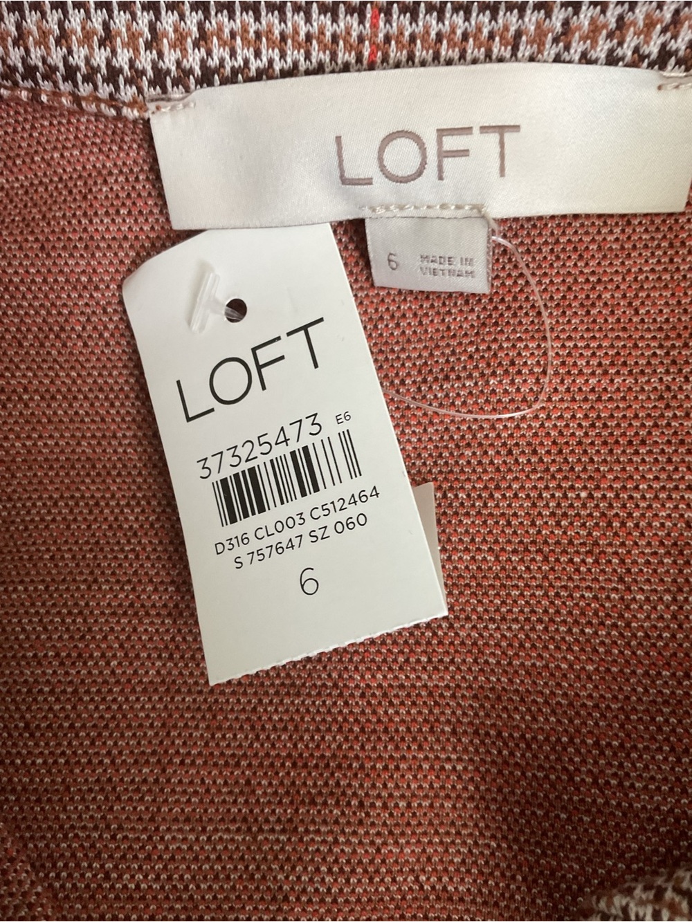 LOFT Heathered Rust Knit Top - Picture 6 of 7